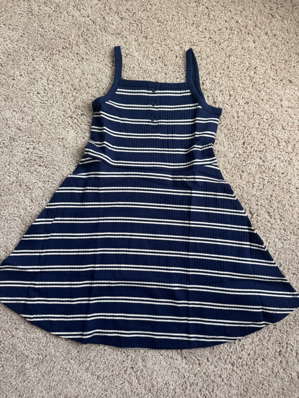 Hanna Andersson Navy and White Striped Tank Dress